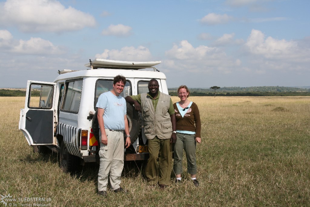 IMG 8666-Kenya, Thomas, Nadine and our competent ranger in Masai Mara